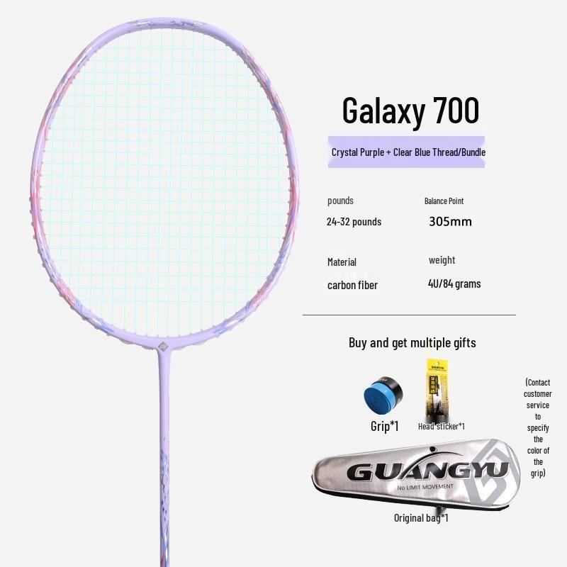 Galaxy 700 Offensive 4U Badminton Racket - Men s Professional Carbon Fiber Single Racket