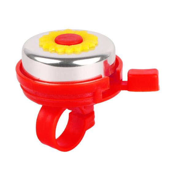 Zvonek na kolo se slunečnicovou dekorací Čistý hlasitý zvuk Snadná instalace Hliníková slitina Dětský zvonek na řídítka