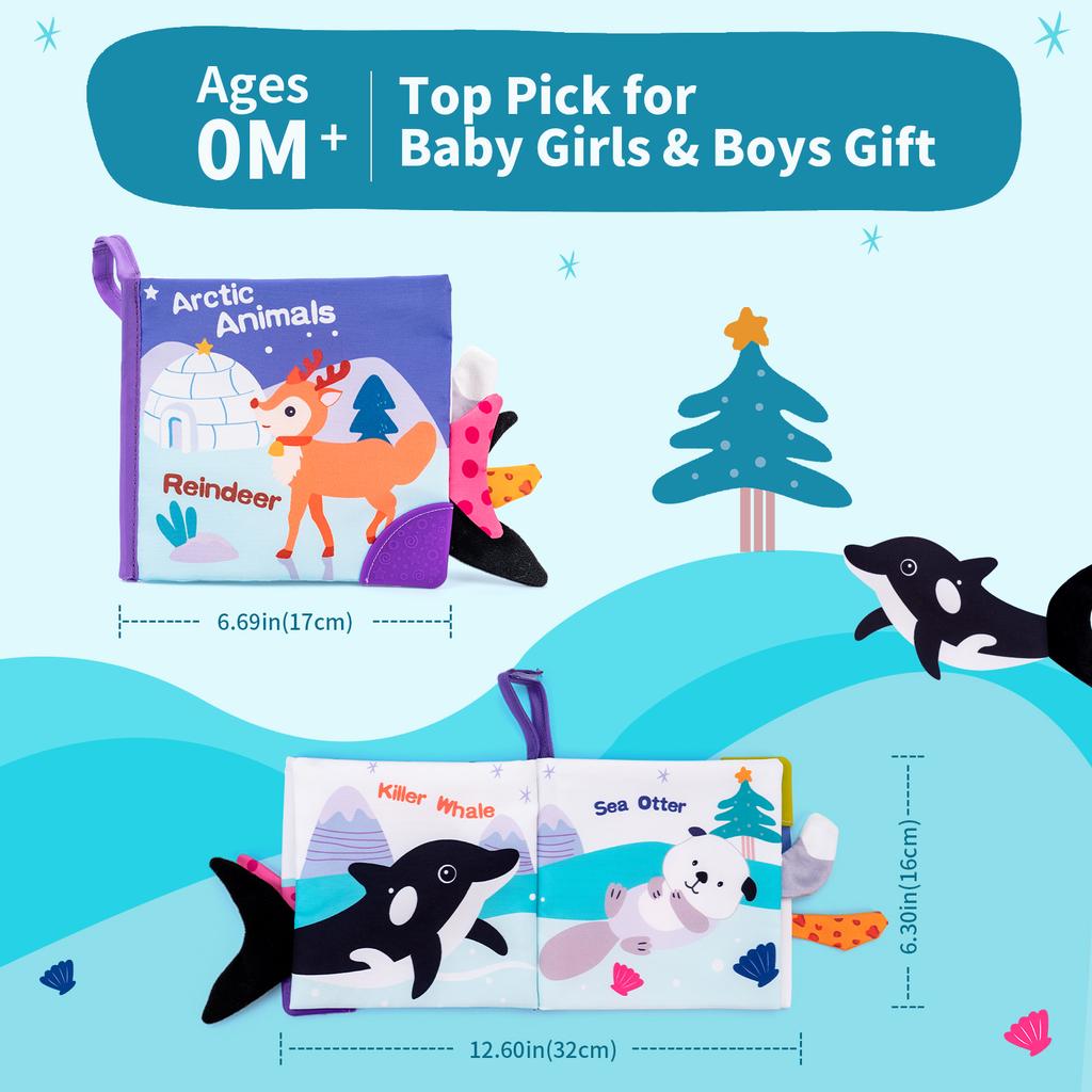 New 3D Visual Tail Cloth Book Rustle Sound Baby Tear Resistant Early Learning Educational Montessori Toys 0-12 Months Baby Gifts