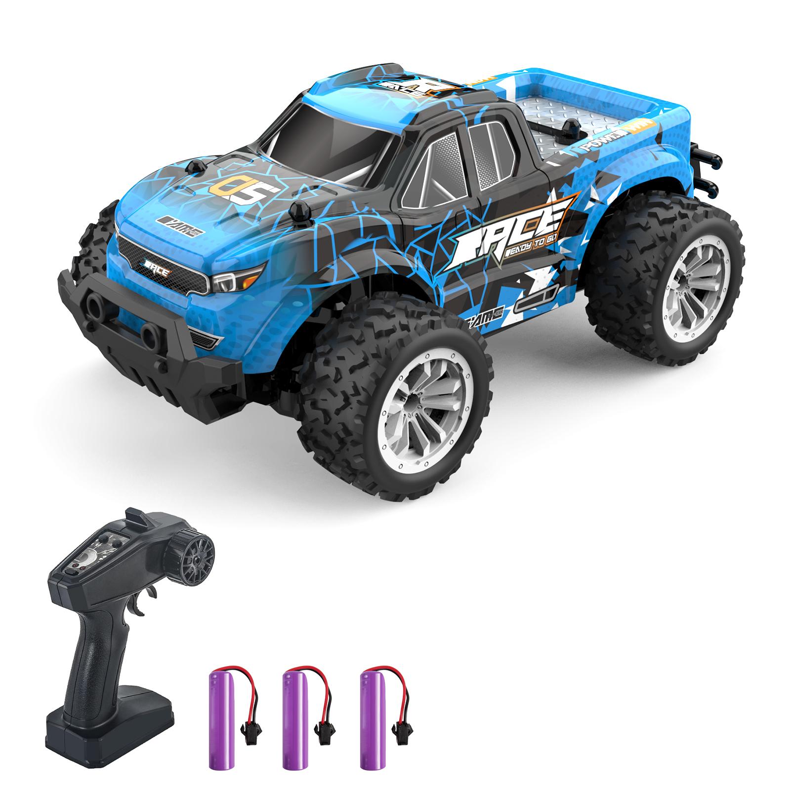 Afstandsbediening auto 2,4 GHz All Terrain afstandsbediening vrachtwagen off-road auto 4WD voertuig cadeaus voor kinderen 3 battery