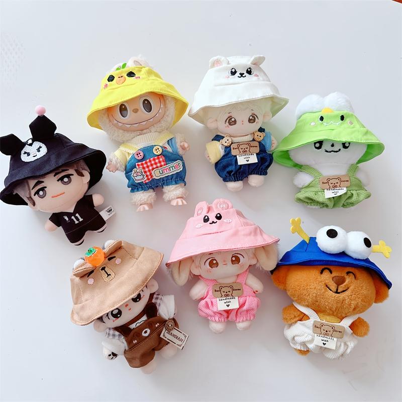 Für 17cm Labubu Hut Sit Party Macaron Outfit Puppe Eimer Fischerhut Niedliche Puppenzubehör Taiyaki Stirnband Kinder Mädchen Spielzeug