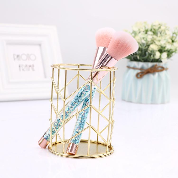Nordic Rose Gold Multifunctional Iron Pen & Makeup Brush Holder