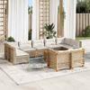 VidaXL Garden Lounge Set with Cushions 10 Pcs Beige Braided Resin 3262000