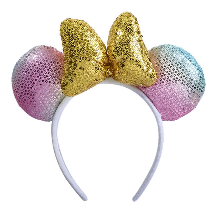 

Бантик Повязка на голову Блестящее украшение для волос из пайеток Аксессуар для волос Подарок Фотосессия Yellow