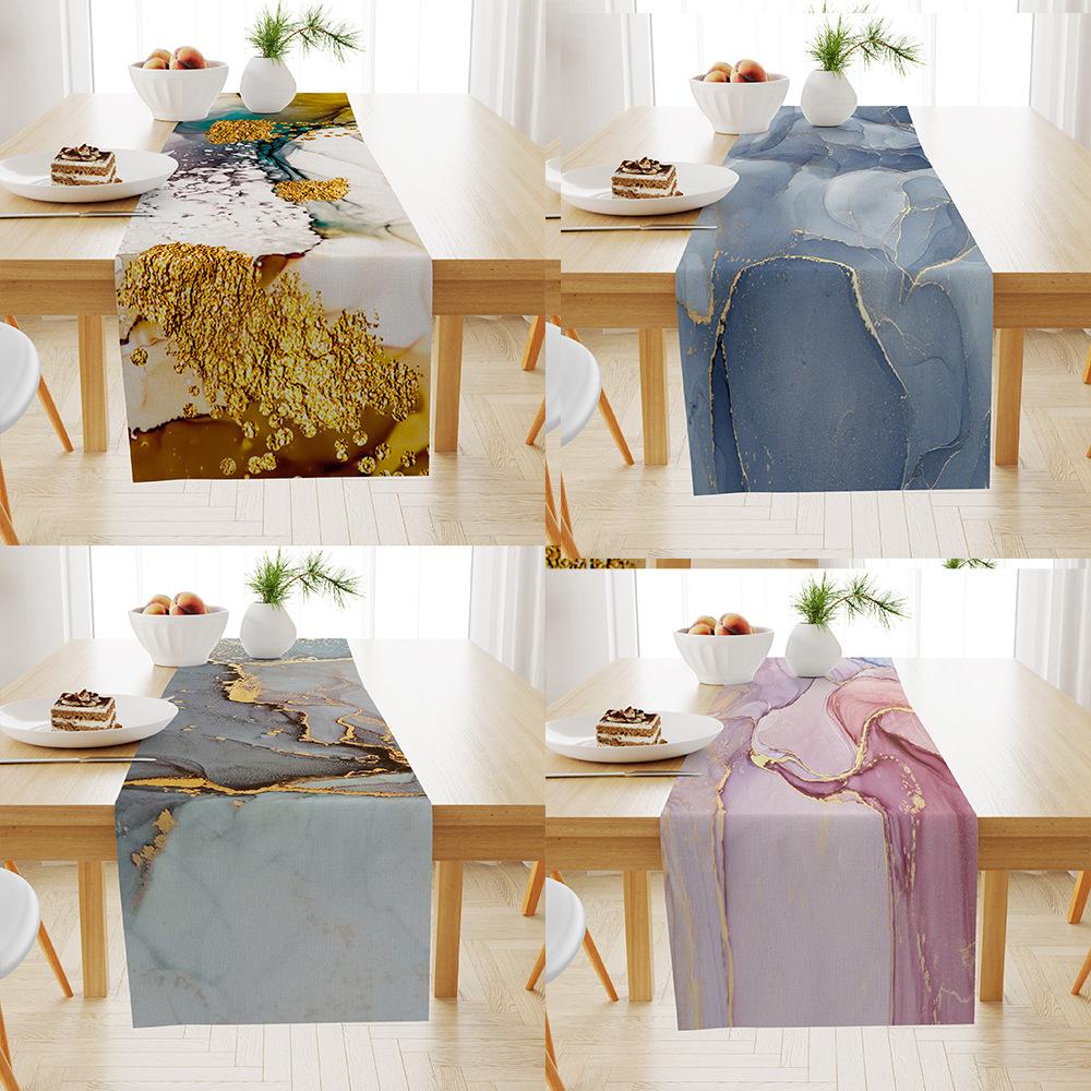 Marble Linen Table Flag Coffee Table Dining Table Decoration Tablecloth Thermal Insulation Non-Slip Dining Table Cloth Cover