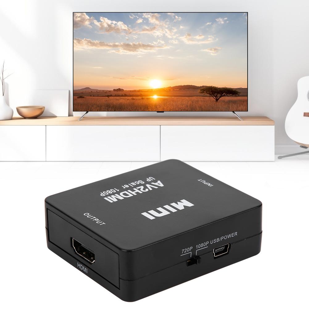 Mini AV To HDMI 1080P 60HZ Output High Definition Adapter Video Converter with USB CableBlack