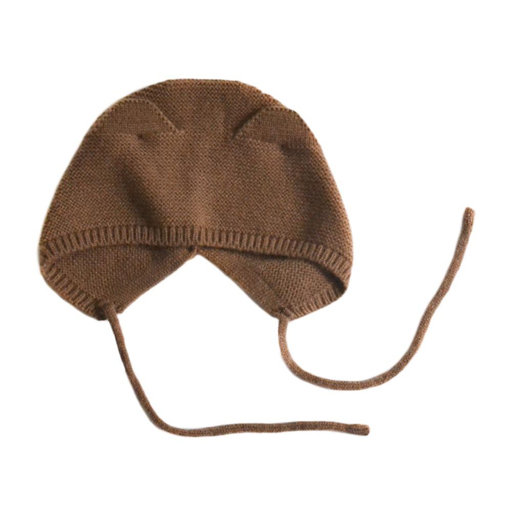 1-4 Years Old Windproof Solid Color Baby Knitted Hat Plush Cute Kids Warm Cap Ears Animation Beanie Hats Baby Kids Kids