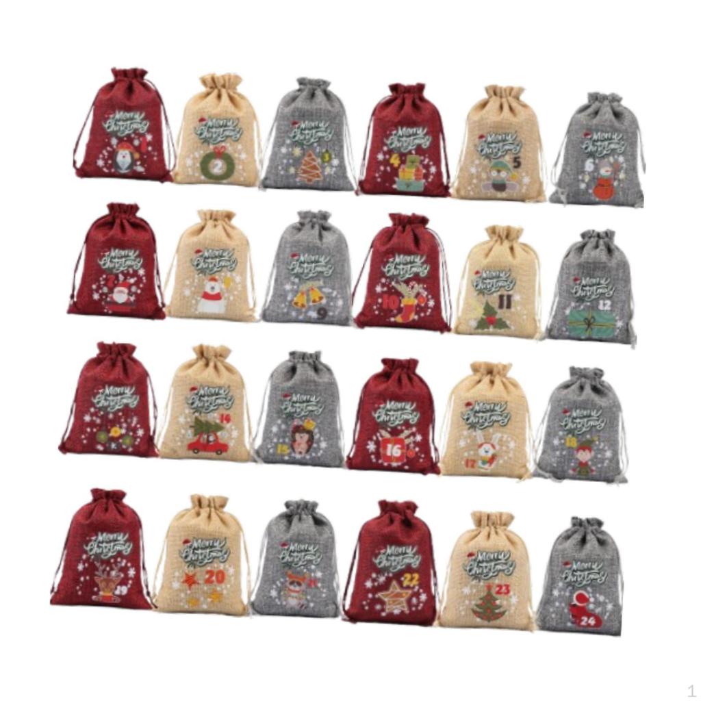 24 Pieces Christmas Gift Bag Treat Bags Candy Small for Event
