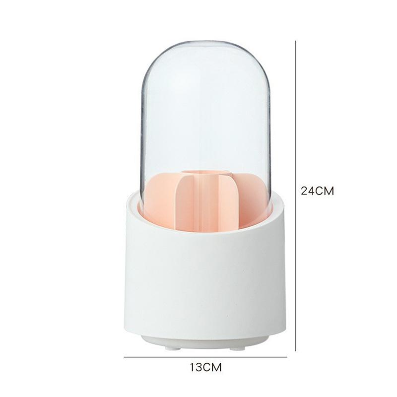 {MAX-66} 360° Rotating Makeup Brush Bucket With Dust-proof Cover Cosmetic Storage Box