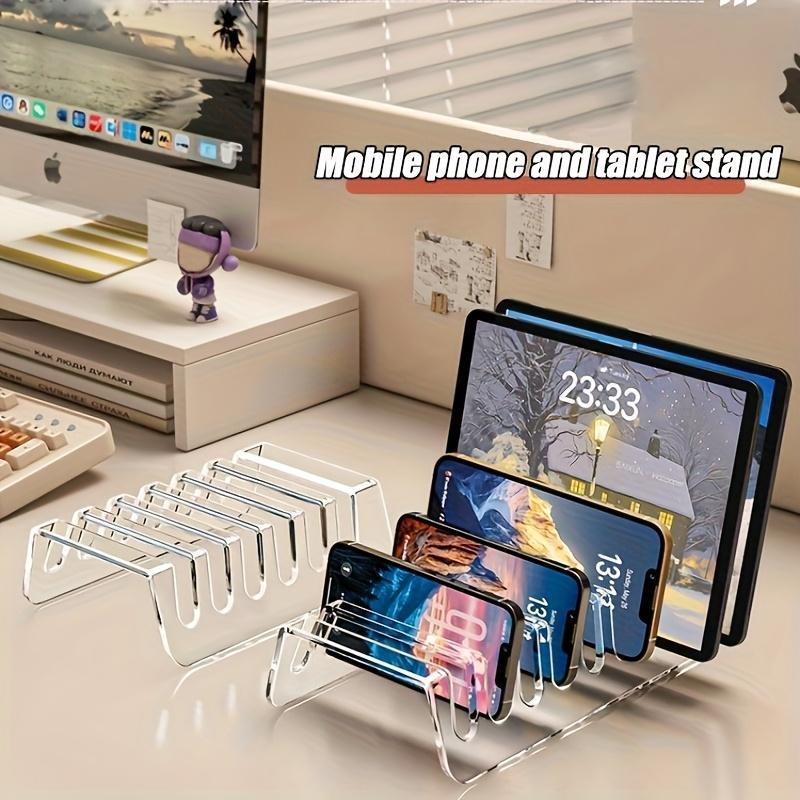 6/8 Compartimentos para Tableta Multi-dispositivo, Caja de Almacenamiento Electrónica, Soporte de Carga para Teléfono de Escritorio, Soporte, Acrílico, Fácil de Organizar