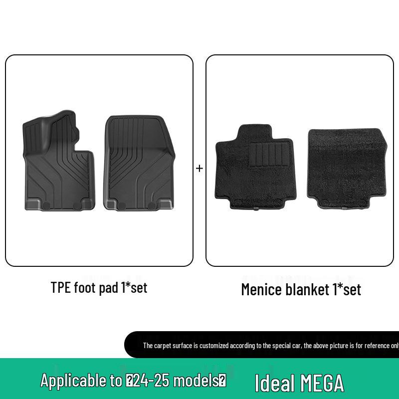 Eco-Friendly TPE Floor Mats for 2024-2025 Li Auto MEGA Car, Vehicle-Specific and Trunk Mats.