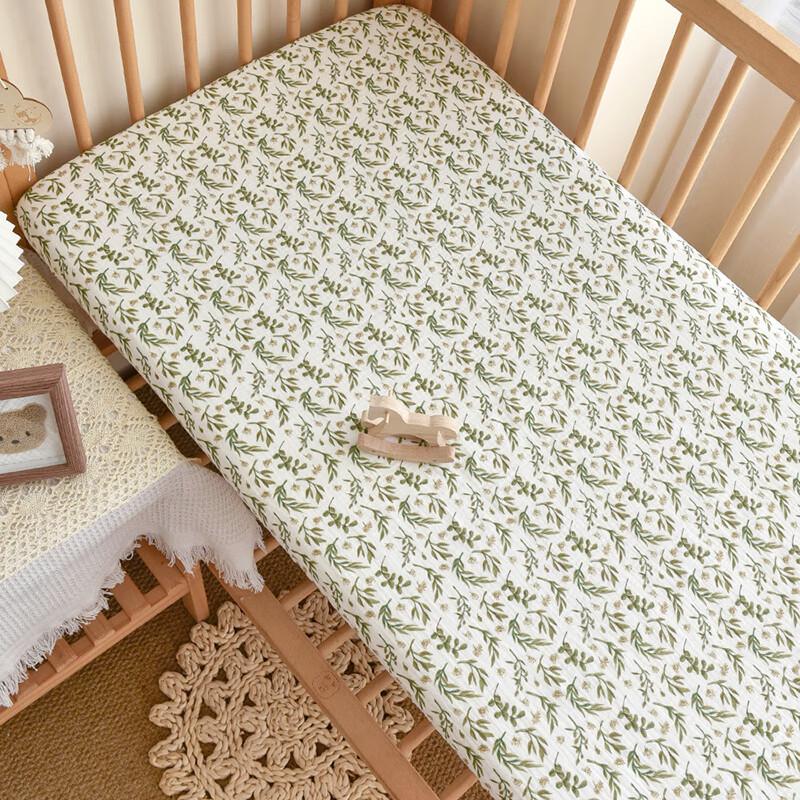UKKNZZ Gauze Crib Mattress Fitted Sheet