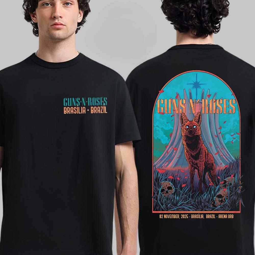 2026 Guns N Roses Cotton Band Shirt Unisex Summer Short Sleeve Fashion Brand Tee Luxury Casual Vintage