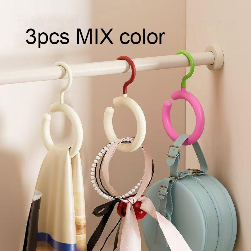 

3 шт. Многофункциональный вращающийся органайзер для шарфов, шляп, сумок, вешалка, пластиковый круглый крючок для хранения, стойка для шарфов, шалей, дома, магазина