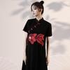 JK&JS New Chinese Style Embroidered Slim Dress