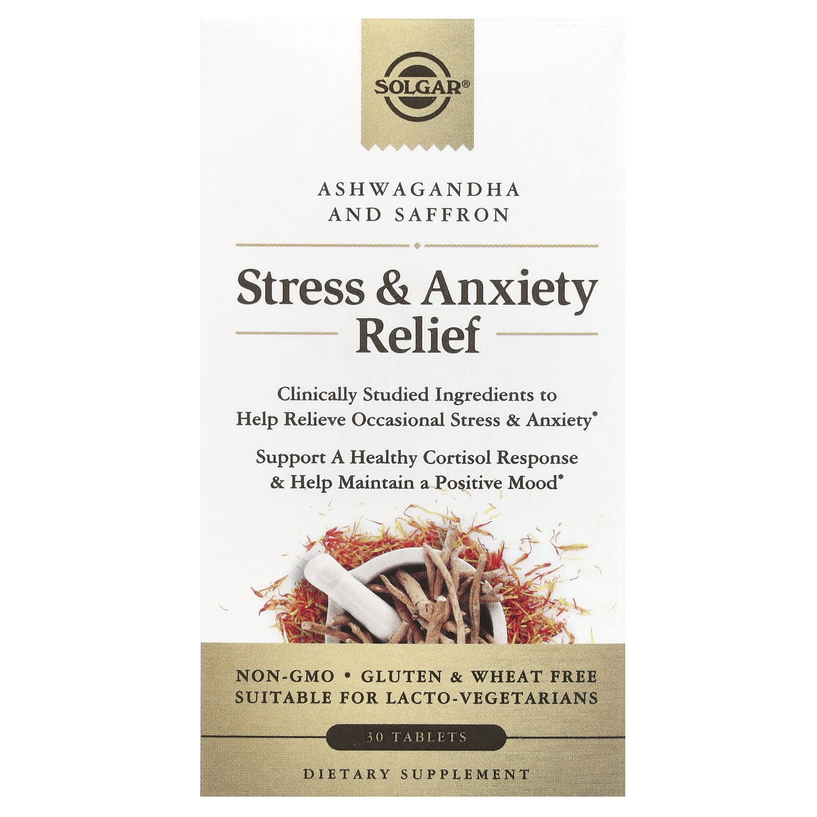 

Stress and Anxiety Reliever, Ashwagandha and Saffron, 30 Tablets