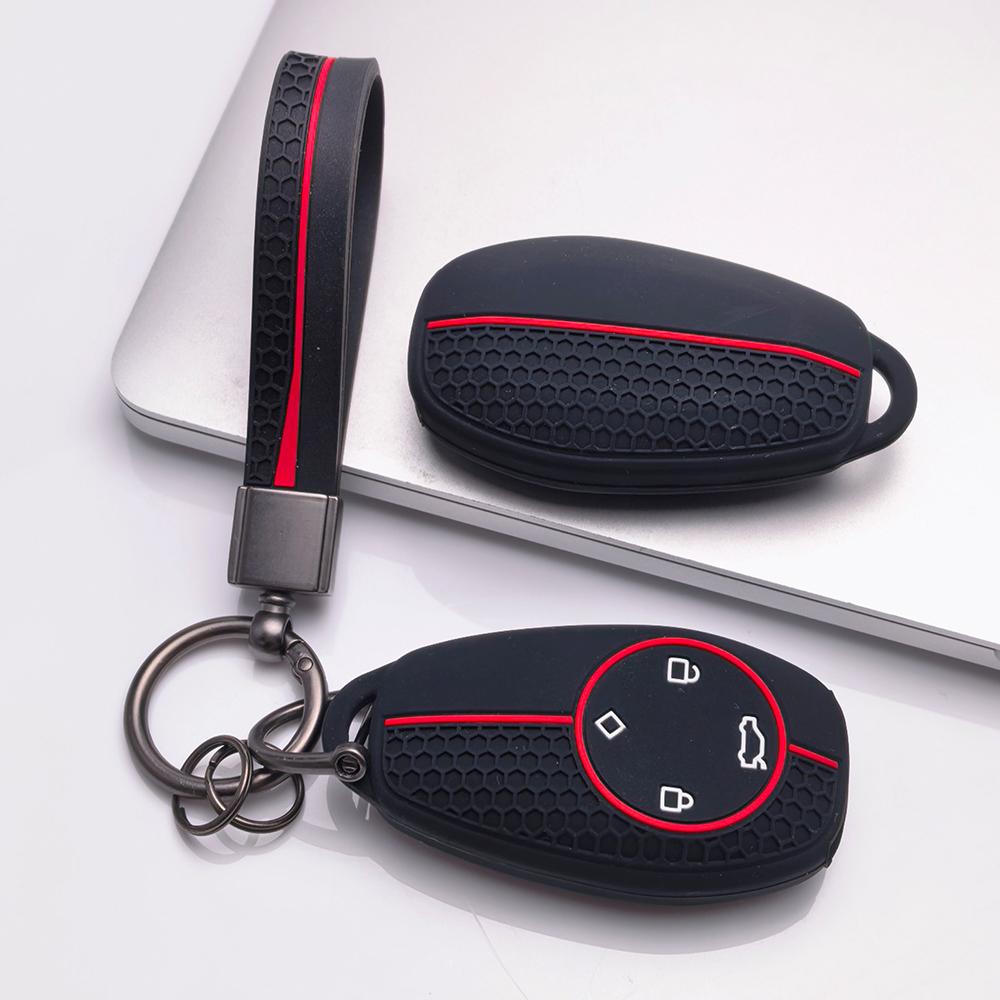 Key Fob Cover for Leapmotor T03 S01 C11 C01 with Keychain Anti-Scratch Shockproof Protective Shell Holder with Honeycomb Texture Shockproof Structure