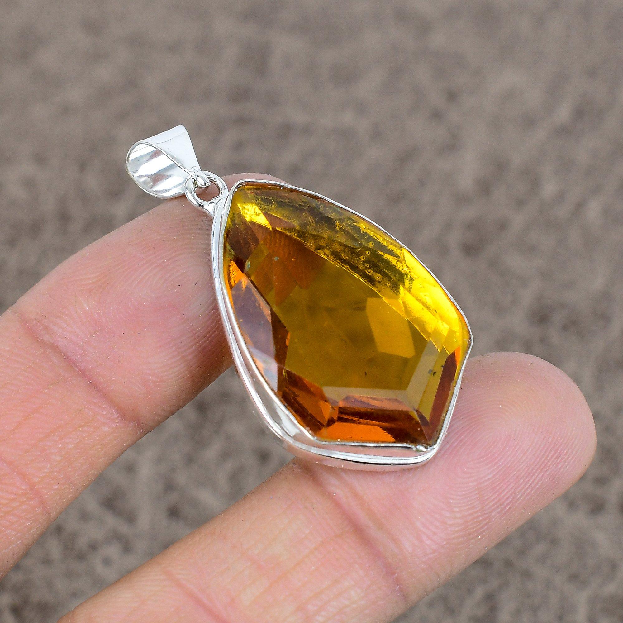 

Citrine Gemstone Handmade 925 Sterling Silver Jewelry Pendant 1.77 KKG-68