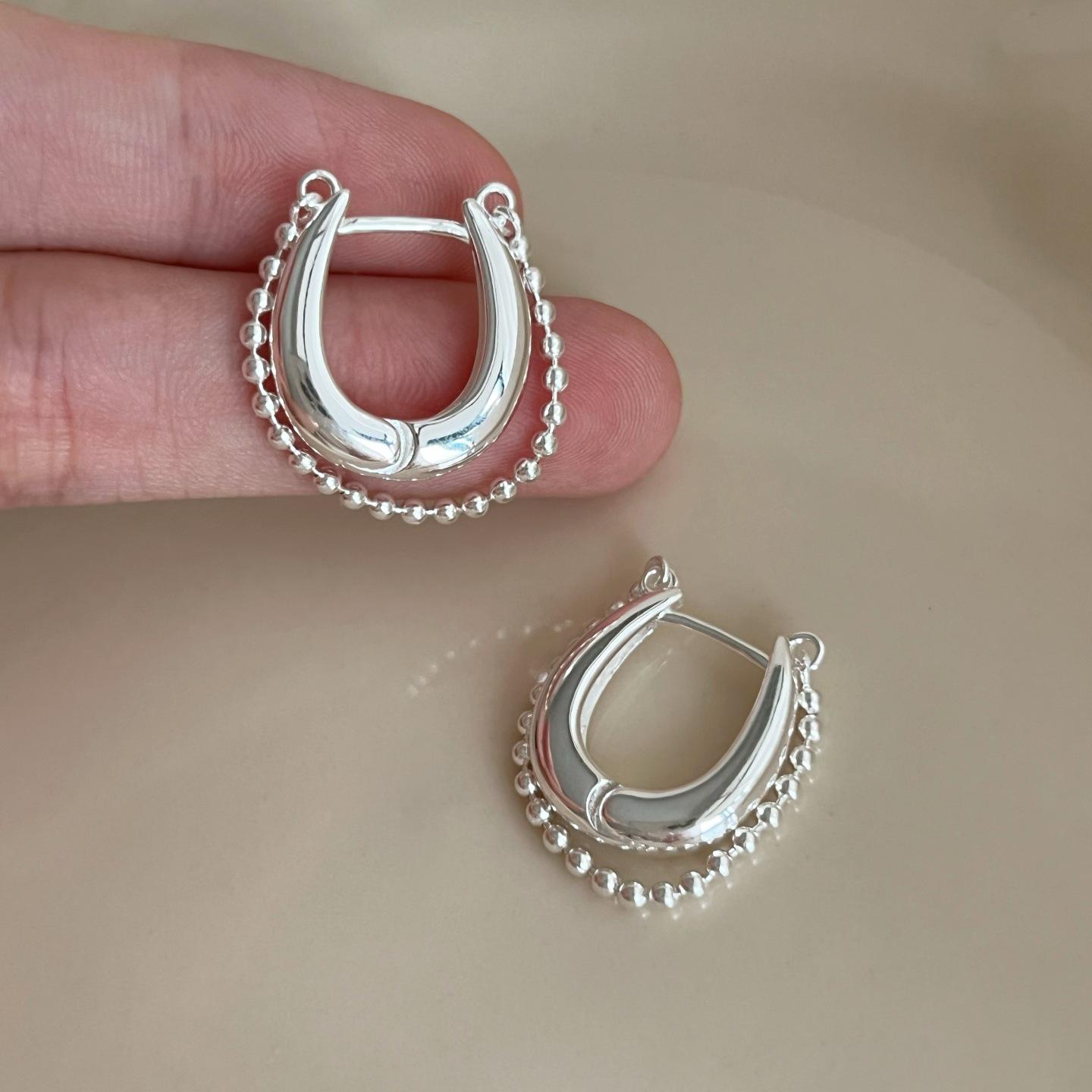 

Trendy Geometric Beaded Tassel Earrings: Korean Cool Style for Women