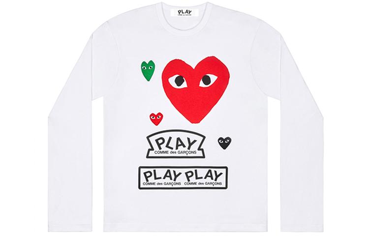 

CDG Play T Shirts Men s White Crew Neck Moderate Straight Fit AZ-T284-051-1 S