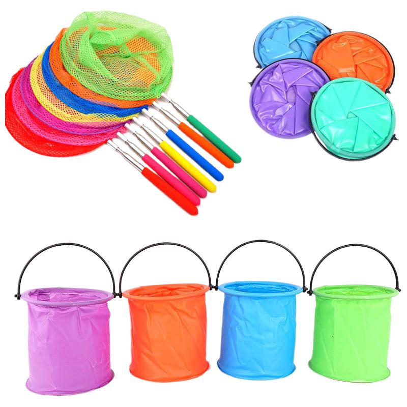 1 Piece Outdoor Sand Pool Play Tool Beach Sand Toy Play Bucket Toy Folding Collapsible Bucket Gardening Tool Kids Summer Favor