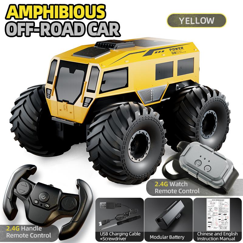 Q210 Amphibious Waterproof Rc Car Dual Control 4WD Off-road Remote Control Vehicle 2.4G Electric Climbing Crawler Toys for Kids