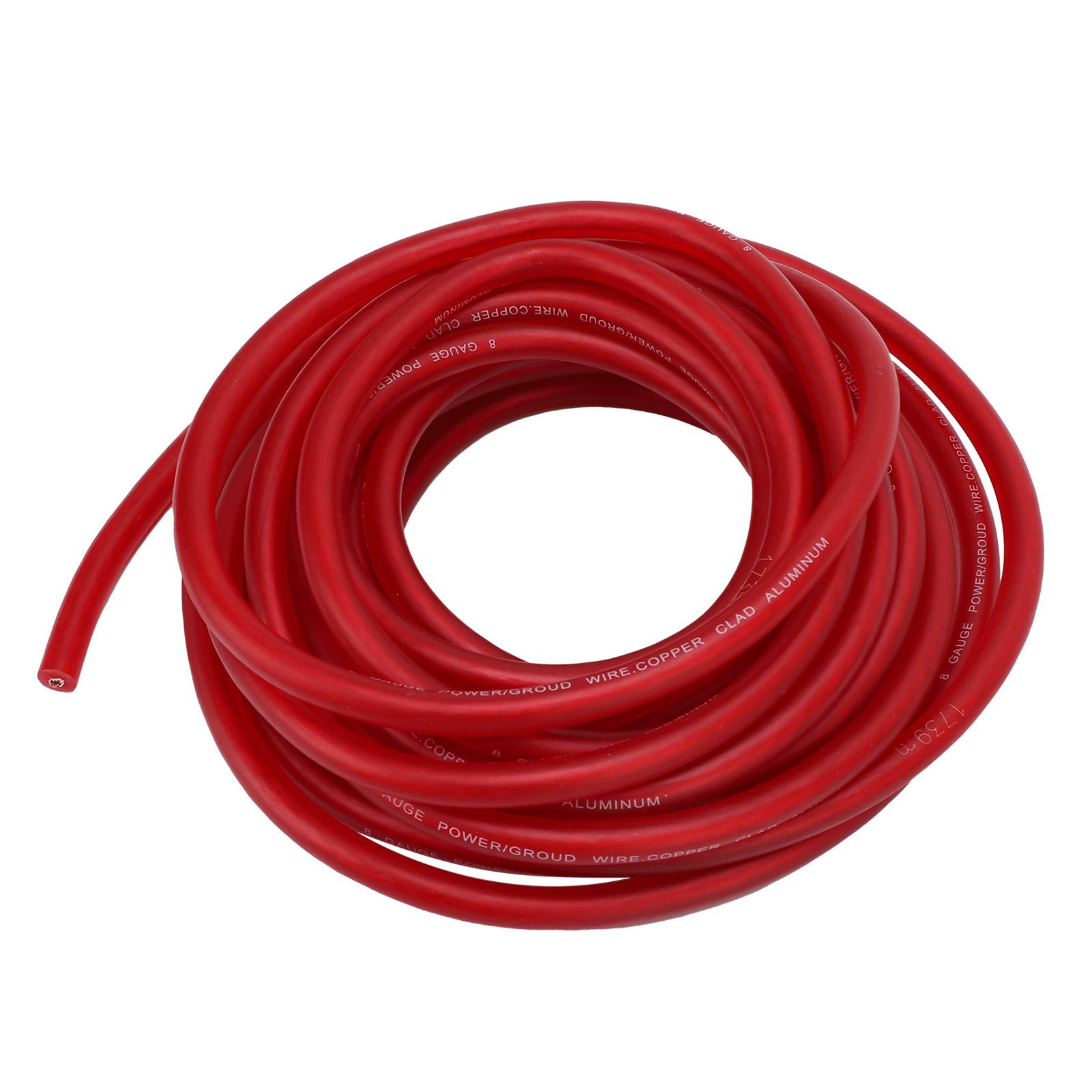 

8 Gauge AWG Automotive Wire 25ft Versatile Flexible Easy Installation Car Power Ground Battery Cable for Radio Lighting червоний