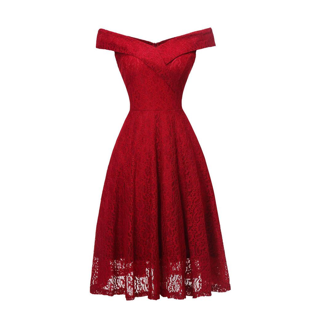 Summer One-Shoulder Lace Dress for Women