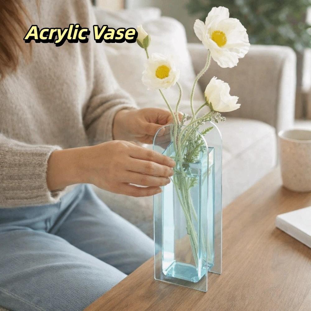 Transparent Flower Vase Geometric Flower Container Hydroponic Planter  Flower Arrangement