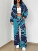 Retro Flower Explosion Autumn and Winter New European and American Women's Clothing Small Daisy Printing Suit Women