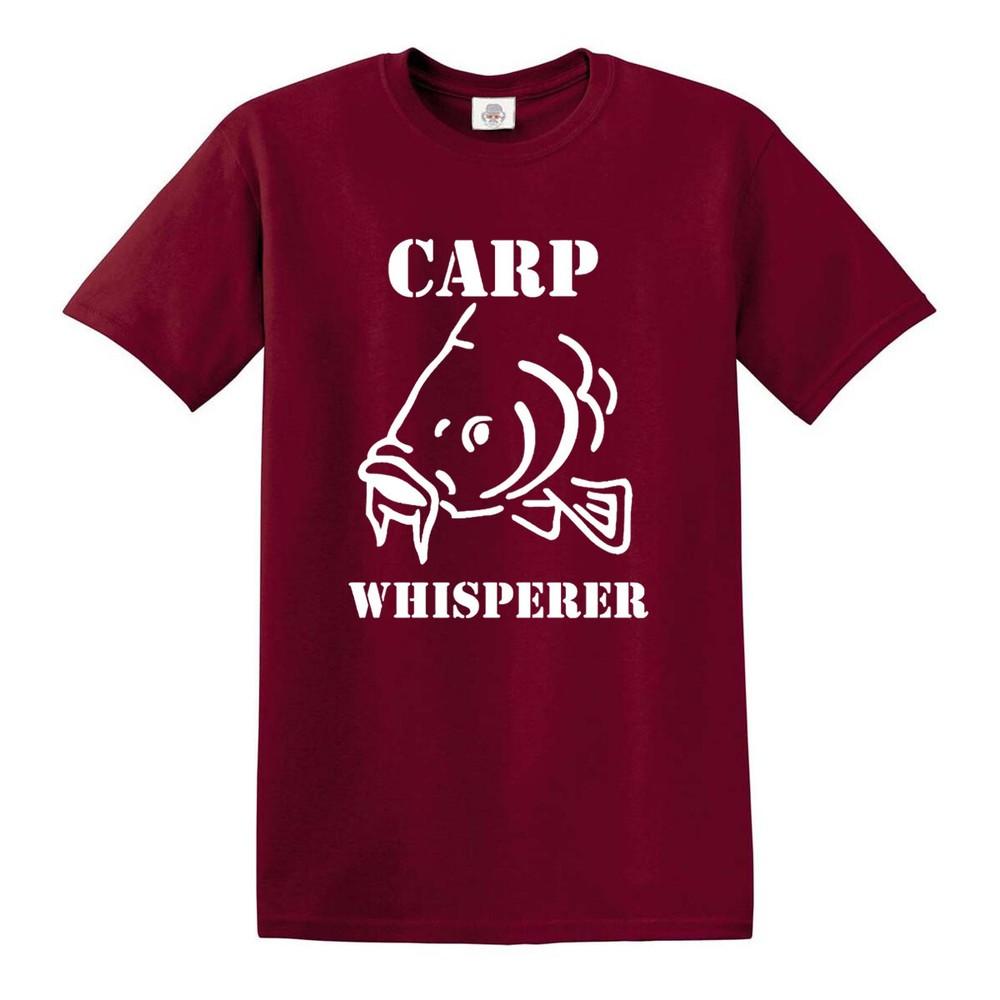 Carp whisperer mens tshirt carp fishing fisherman angling gift present top 2XL