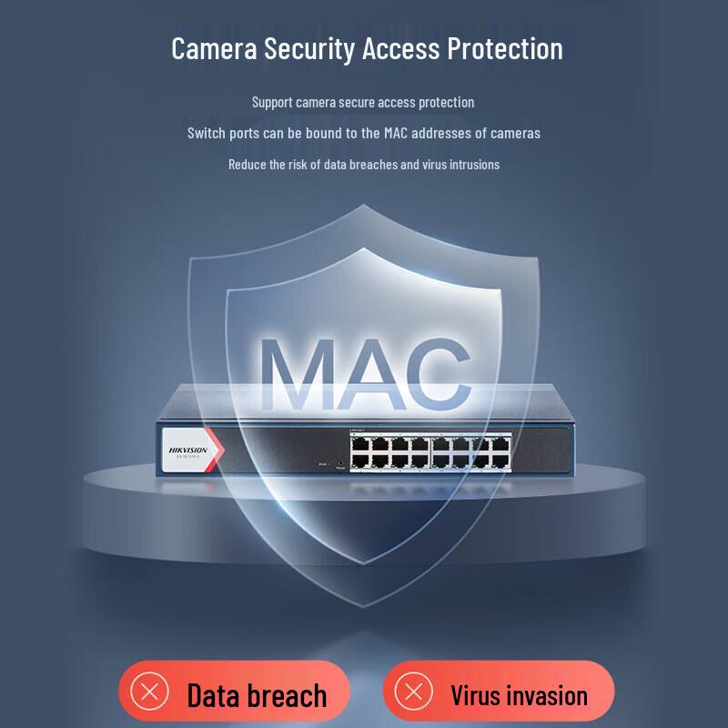 HIKVISION 16-Port Gigabit Cloud Managed Network Switch CN plug (adapter included)