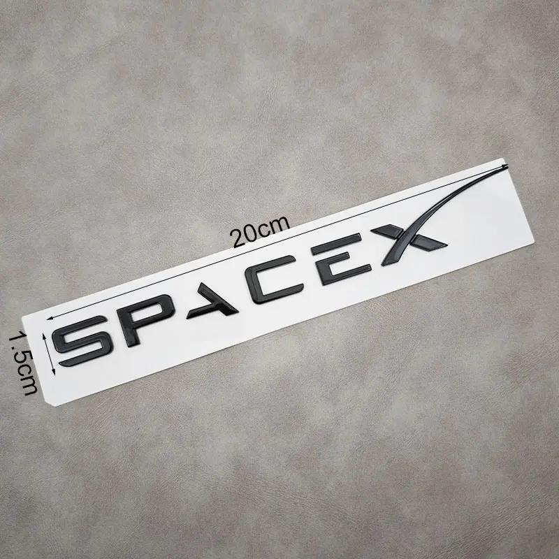 Phbvg5 3D ABS Letters Space X Logo Car Rear Trunk Sticker Badge Emblem For Tesla Model 3 Model X Model S Model Y Auto Decal Accessories