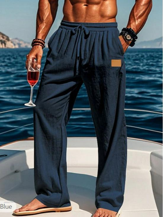 2026 Cross-Border Autumn Elastic Waist Straight-Leg Pants: Comfortable, Breathable for Outdoor or Beach Vacation