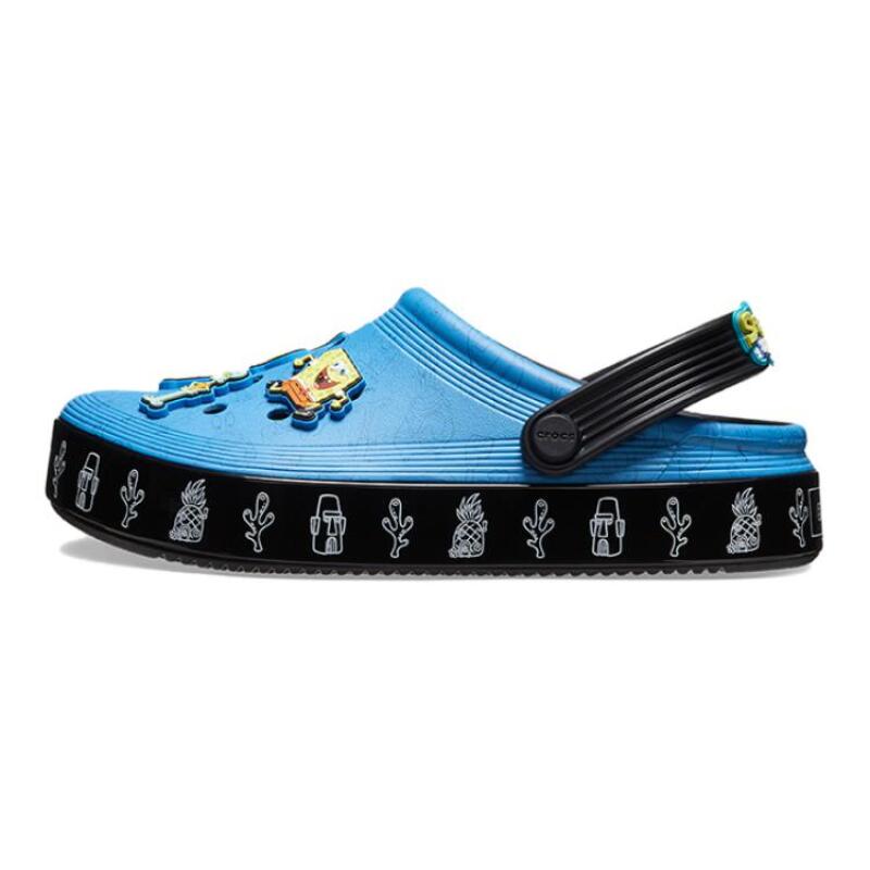 SPONGEBOB SQUAREPANTS SpongeBob SquarePants x Crocs Wrap Flat Children's Sandals Blue & Black Children's Style