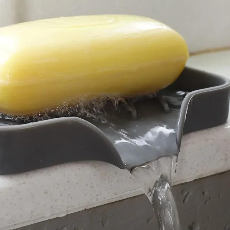 Silicone Faucet Mat Kitchen Sink Tray Soap Dispenser Sponge Drain Pad Sink Splash Drying Mat Countertop Storage Tray Soap Pad