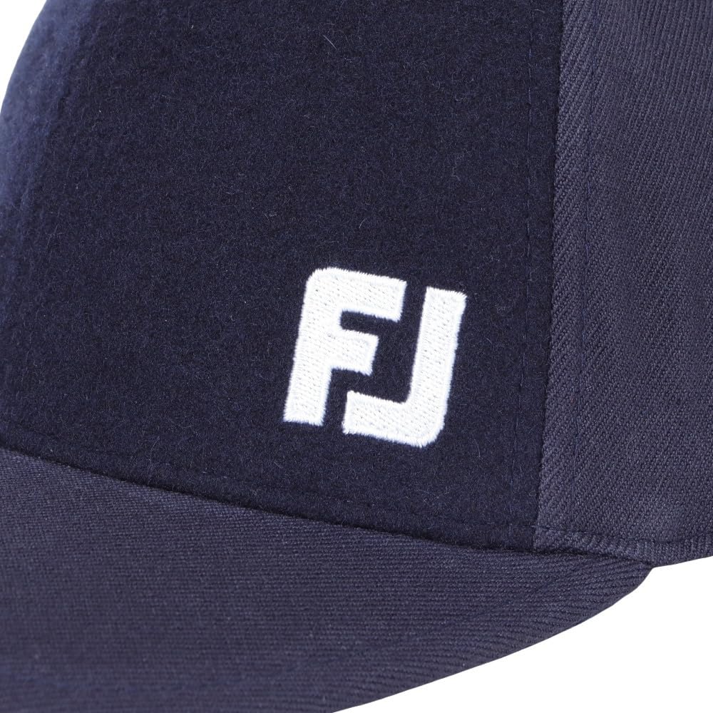 FootJoy FH24AMC FH24AMC-4N Men's Melton Combination Cap, Navy, Free Size (57-59cm)