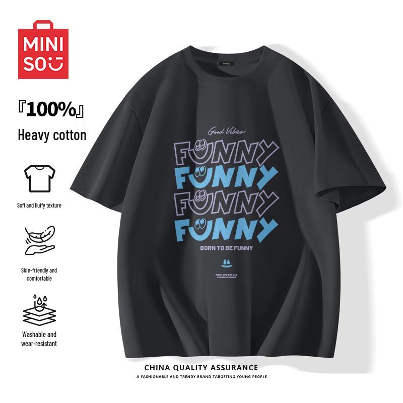 MINISO Men s Casual Graphic Cotton T-Shirt M