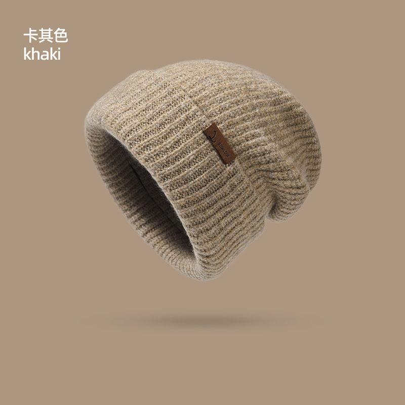 Japanese wool hat women's autumn and winter big head circumference 2025 new ear protection knitted hat warm pile cold hat shows small face