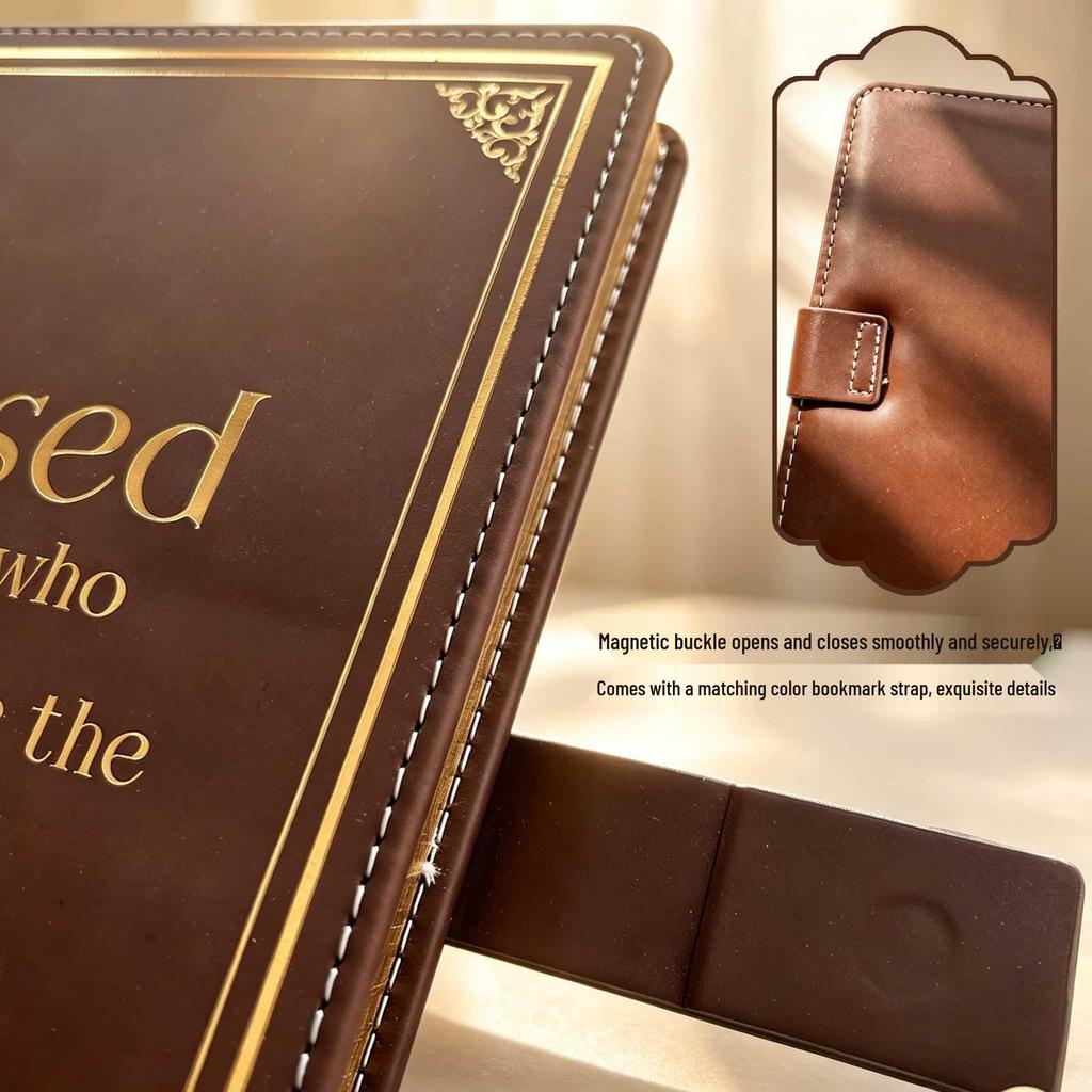 A5 Gilded PU Leather Embossed Dual-Use Business & Student Notebook