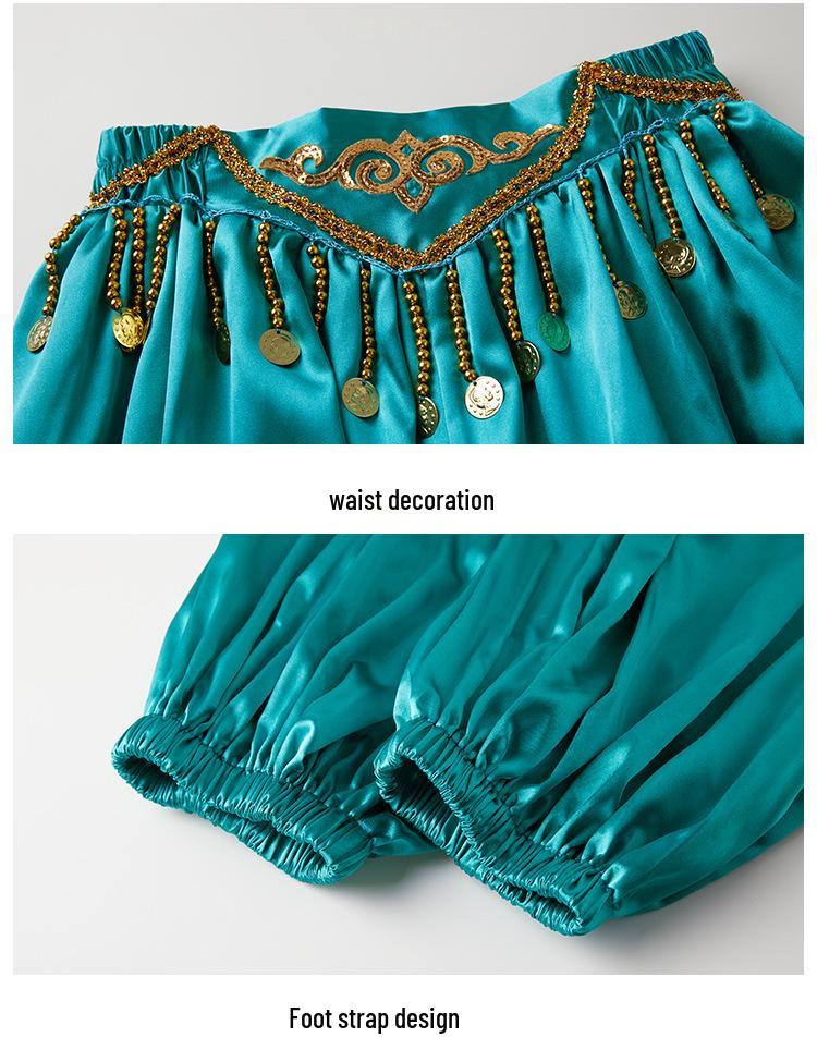 Kinder Indischer Jasmin Prinzessin Tanzkostüm - Ethnische Langarm Performance Outfit