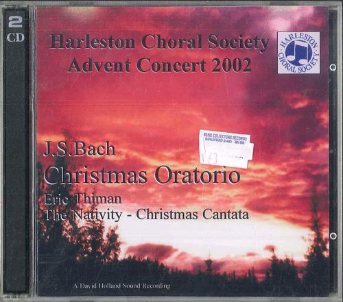 CD HARLESTON CHORAL SOCIETY MALCOLM R Advent Concert 2002 Bach Christ NONE NOT ON LABEL 2002 UK Classical Used