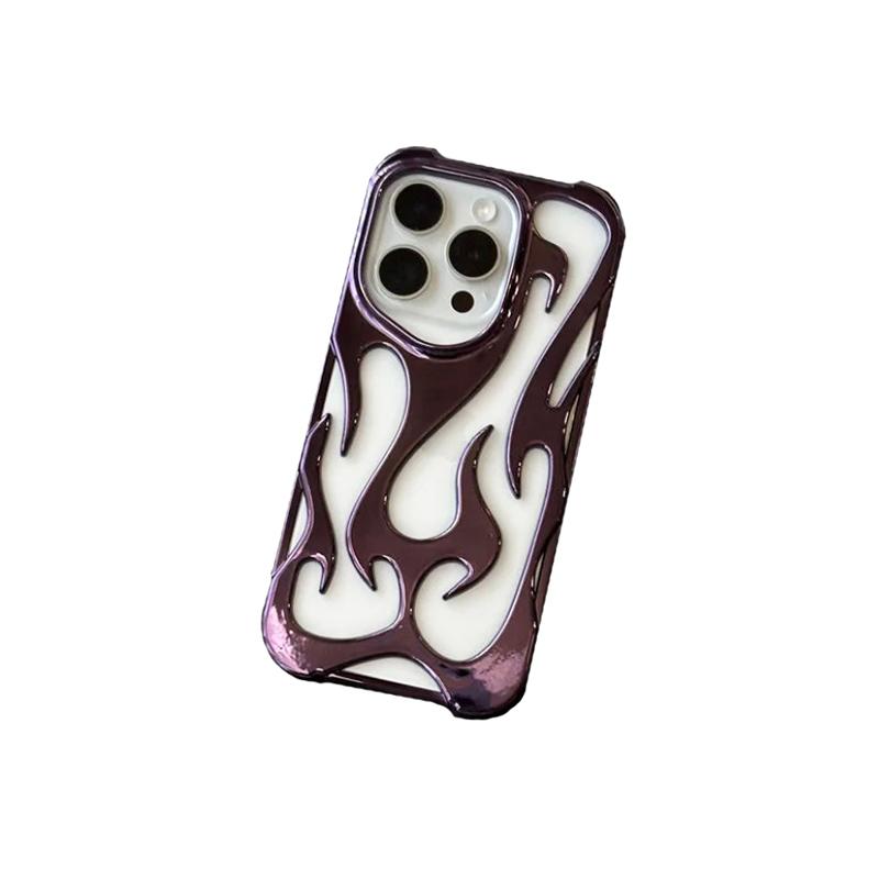 Custodia per Telefono con Design a Fiamma 3D Vuota Per Per Iphone 1 14 13 11 12 17 Air 16 Pro Max 1 Plus Fresca Antiurto Morbida Copertura Posteriore