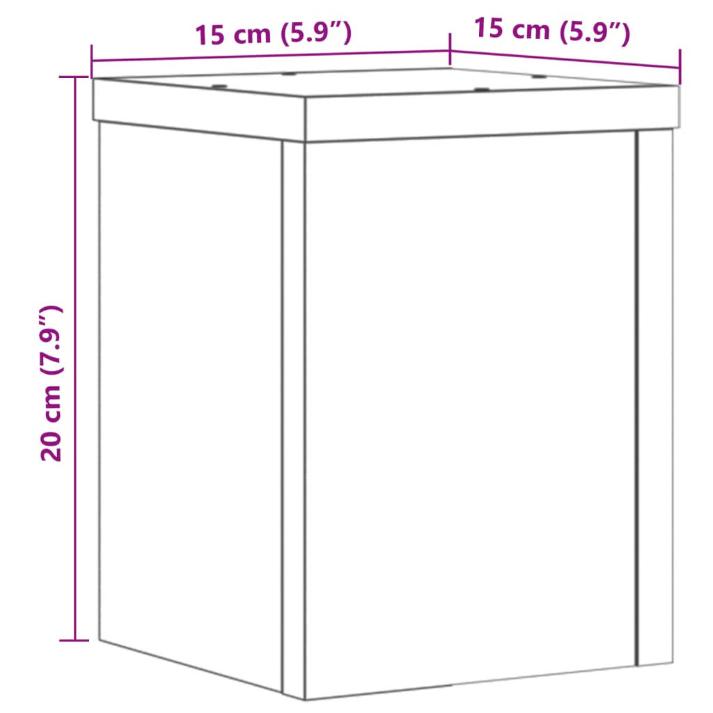 Plant Stand 2 Pcs Grey Sonoma 15 X 15 X 20 Cm Engineered Wood