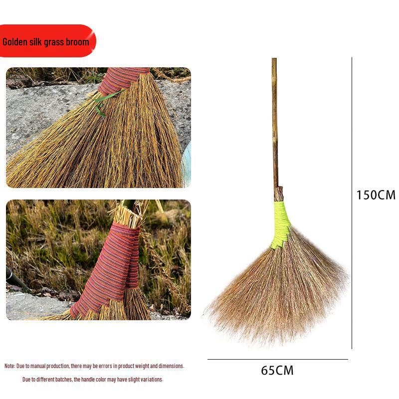 USAN HOME Natural Handwoven Bamboo Broom