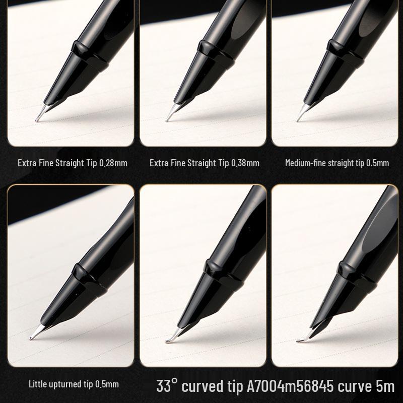 

Металева ручка-перо - Тонке вигнуте перо 0,28 мм, Каліграфічне мистецтво, Зігнуте перо, Ідеально для дорослих студентів та ділових подарунків Bent Nib 0.7mm
