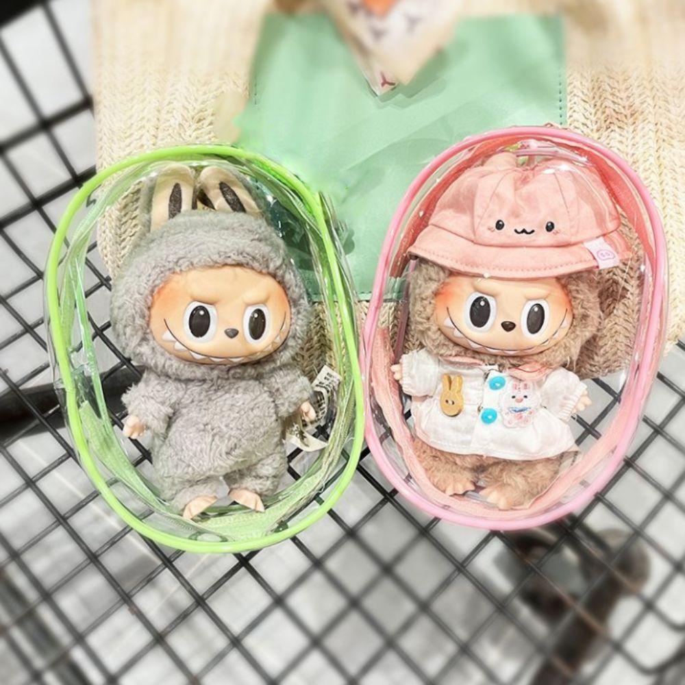 

With Keychain Labubu Display Bag Color Hariballs Cotton Doll Storage Pouch Kids Girls Toys rose red-small