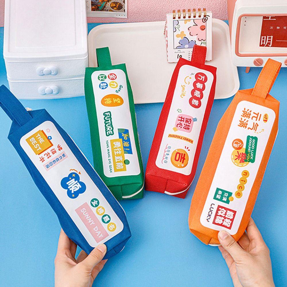 

Desktop Organizer Stationery Bag Cosmetic Pouch Canvas Pencil Bag Cartoon Student