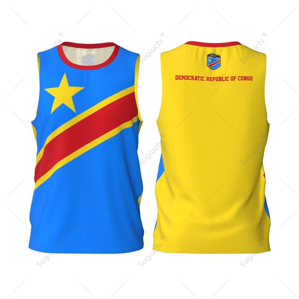 Demokratische Republik Kongo Flagge Basketball Sport Laufen Fitness Ärmelloses T-Shirt