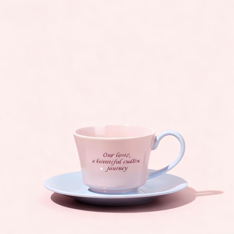 SOLECASA Ceramic Mugs with Creative Handle Pink Blue Coffee Cup & Saucer Set Afternoon Tea Coffee Latte Cups Home Coffee Mug Set